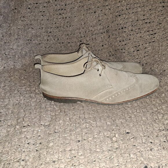 HESCHUNG-Beige Suede Brogue Lace Up Loafers-Size 7.5 UK/9 US-Very Good - Picture 5 of 8